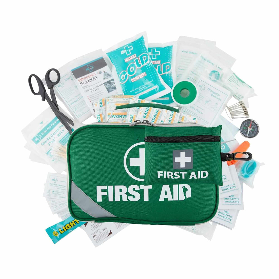 258 piece premium first aid kit with essential supplies, perfect for car, home, or work emergencies.