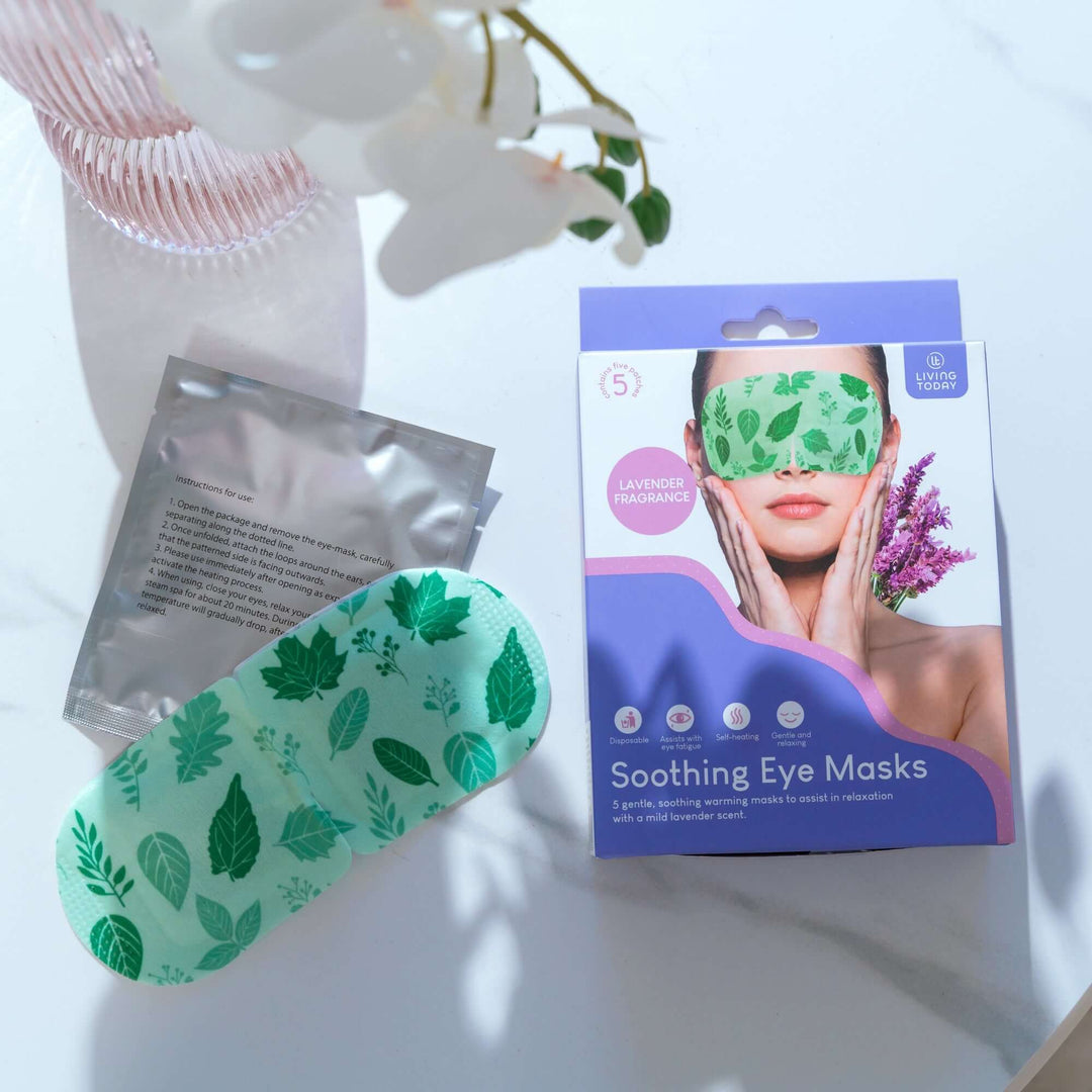 Affordable 15PC soothing eye masks, featuring a lavender fragrance and moisturizing benefits for relaxation and tired eyes.