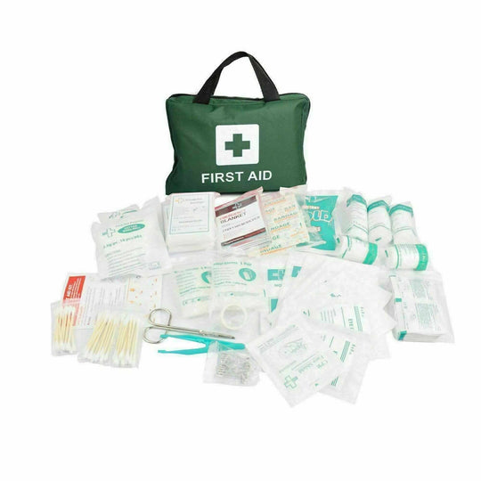 420 Piece Deluxe First Aid Kit featuring affordable quality supplies for emergencies at home, car, or work.