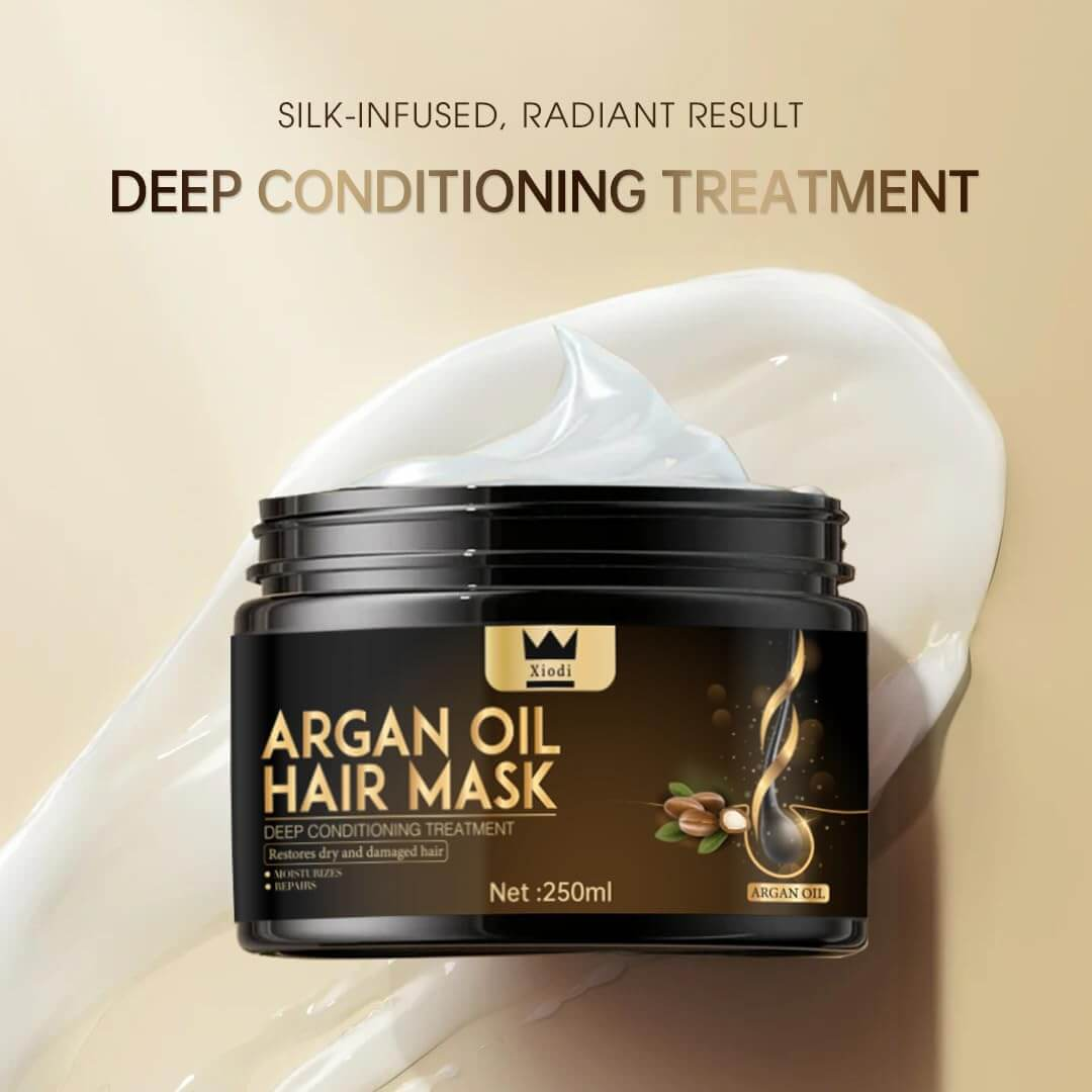 Xiodi Argan Oil Hair Mask for deep conditioning, affordable treatment for dry, damaged, and dandruff-prone hair.