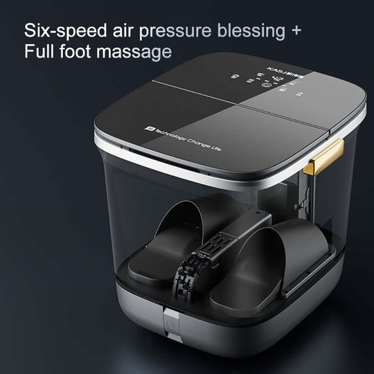 Hoper Layer QN-01 foot spa massager featuring six-speed air pressure and full foot massage capabilities.