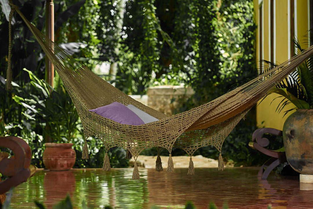 _label_, DSZ Product, feed-cond-new, feed-sl-free shipping, free-shipping, newOutdoor Undercover Cotton Mayan Legacy Hammock With Hand Crocheted Tassels King Size Cedar - Premium Home & Garden > Hammocks > Hammocks & Accessories from Mayan Legacy ! Shop Online Buy Now at S & D's Value Store Family Business Best Customer Service_label_, DSZ Product, feed-cond-new, feed-sl-free shipping, free-shipping, new