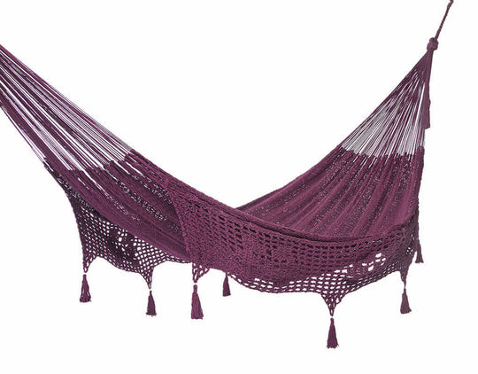 _label_, DSZ Product, feed-cond-new, feed-sl-free shipping, free-shipping, newOutdoor Undercover Cotton Mayan Legacy Hammock With Hand Crocheted Tassels King Size Maroon - Premium Home & Garden > Hammocks > Hammocks & Accessories from Mayan Legacy ! Shop Online Buy Now at S & D's Value Store Family Business Best Customer Service_label_, DSZ Product, feed-cond-new, feed-sl-free shipping, free-shipping, new