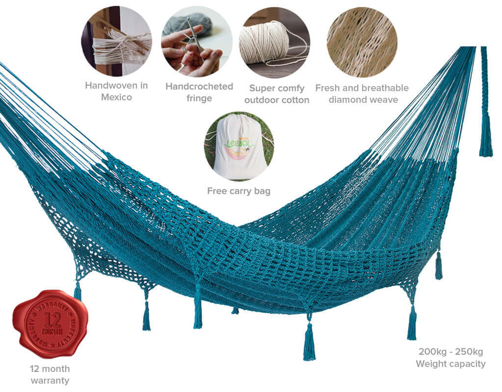 _label_, DSZ Product, feed-cond-new, feed-sl-free shipping, free-shipping, newOutdoor Undercover Cotton Mayan Legacy Hammock With Hand Crocheted Tassels Queen Size Bondi - Premium Home & Garden > Hammocks > Hammocks & Accessories from Mayan Legacy ! Shop Online Buy Now at S & D's Value Store Family Business Best Customer Service_label_, DSZ Product, feed-cond-new, feed-sl-free shipping, free-shipping, new