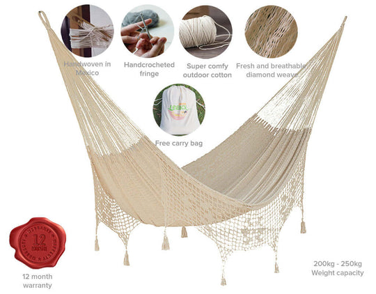 _label_, DSZ Product, feed-cond-new, feed-sl-free shipping, free-shipping, newOutdoor Undercover Cotton Mayan Legacy Hammock With Hand Crocheted Tassels Queen Size Marble Colour - Premium Home & Garden > Hammocks > Hammocks & Accessories from Mayan Legacy ! Shop Online Buy Now at S & D's Value Store Family Business Best Customer Service_label_, DSZ Product, feed-cond-new, feed-sl-free shipping, free-shipping, new