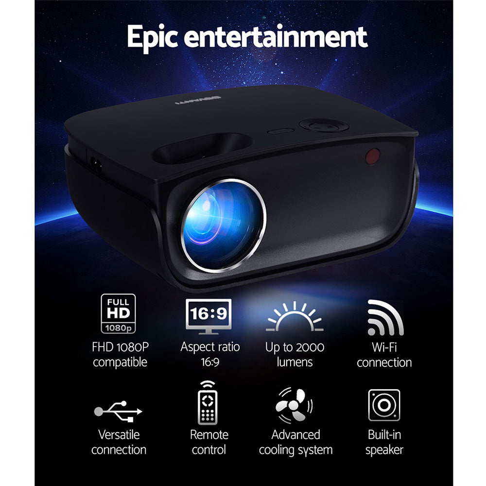 _label_, DSZ Product, feed-cond-new, feed-sl-free shipping, free-shipping, newDevanti Portable Mini Video Projector Wifi 1080P Home Theater Hdmi Black - Premium Audio & Video > Projectors & Accessories > Projectors from Devanti ! Shop Online Buy Now at S & D's Value Store Family Business Best Customer Service_label_, DSZ Product, feed-cond-new, feed-sl-free shipping, free-shipping, new