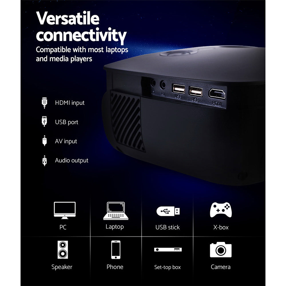 _label_, DSZ Product, feed-cond-new, feed-sl-free shipping, free-shipping, newDevanti Portable Mini Video Projector Wifi 1080P Home Theater Hdmi Black - Premium Audio & Video > Projectors & Accessories > Projectors from Devanti ! Shop Online Buy Now at S & D's Value Store Family Business Best Customer Service_label_, DSZ Product, feed-cond-new, feed-sl-free shipping, free-shipping, new