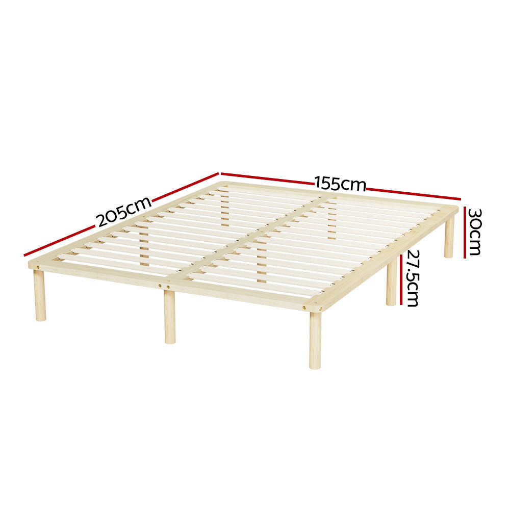 Artiss Bed Frame Queen Size Wooden Base Mattress Platform Timber Pine Amba