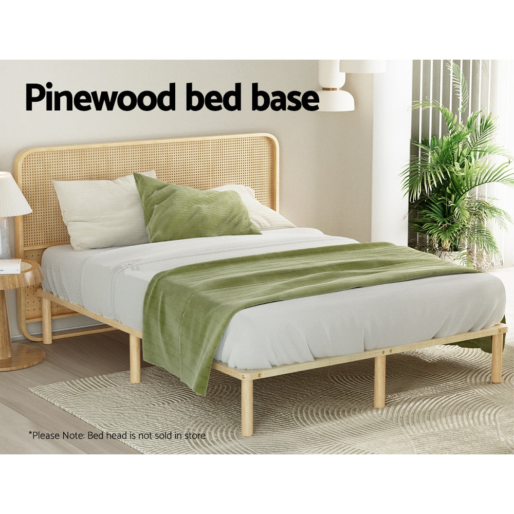 Artiss Bed Frame Queen Size Wooden Base Mattress Platform Timber Pine Amba