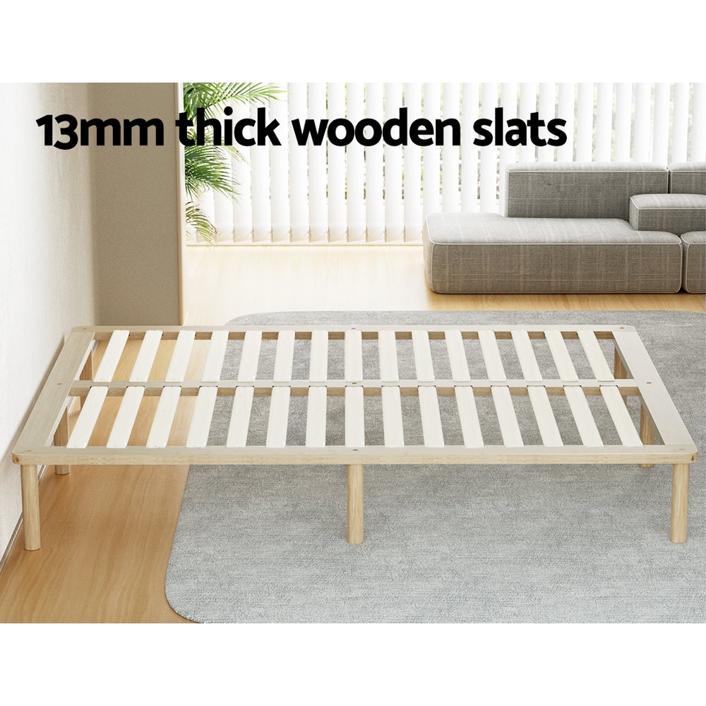 Artiss Bed Frame Queen Size Wooden Base Mattress Platform Timber Pine Amba