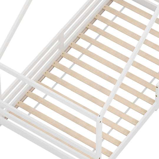 Artiss kids bed frame in white with solid pine slats, perfect for comfort and durability in children's rooms.