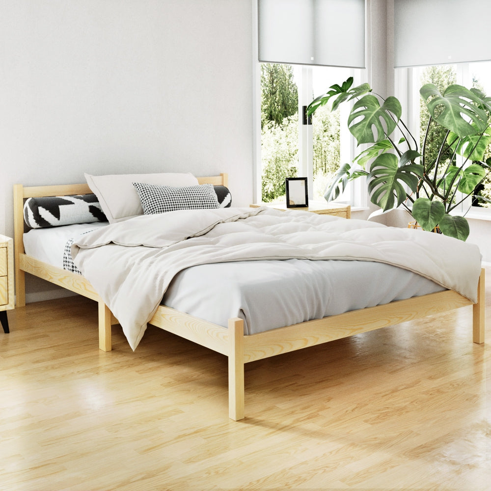 Artiss Bed Frame Double Size Wooden Oak Sofie