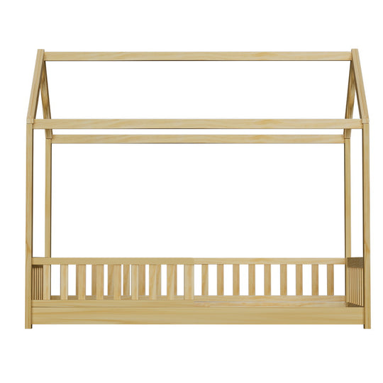 Artiss Bed Frame Wooden Kids House Frame Oak ROCK