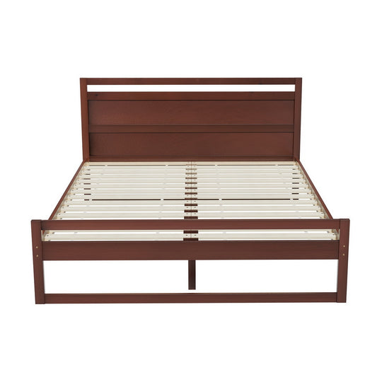 Artiss Bed Frame Queen Size Wooden Walnut WITTON