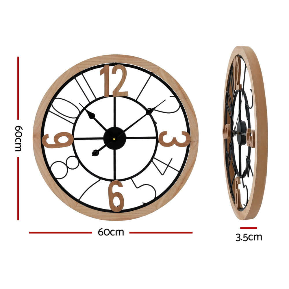 _label_, DSZ Product, feed-cond-new, feed-sl-free shipping, free-shipping, newArtiss 60Cm Wall Clock Wooden - Premium Home & Garden > Decor > Clocks from Artiss ! Shop Online Buy Now at S & D's Value Store Family Business Best Customer Service_label_, DSZ Product, feed-cond-new, feed-sl-free shipping, free-shipping, new