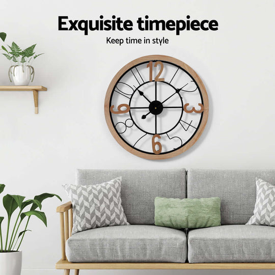 _label_, DSZ Product, feed-cond-new, feed-sl-free shipping, free-shipping, newArtiss 60Cm Wall Clock Wooden - Premium Home & Garden > Decor > Clocks from Artiss ! Shop Online Buy Now at S & D's Value Store Family Business Best Customer Service_label_, DSZ Product, feed-cond-new, feed-sl-free shipping, free-shipping, new