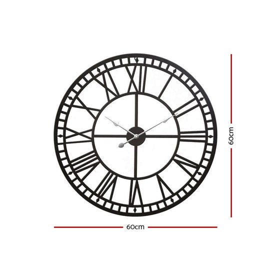 _label_, DSZ Product, feed-cond-new, feed-sl-free shipping, free-shipping, newArtiss 60Cm Wall Clock Large Roman Numerals Metal Black - Premium Home & Garden > Decor > Clocks from Artiss ! Shop Online Buy Now at S & D's Value Store Family Business Best Customer Service_label_, DSZ Product, feed-cond-new, feed-sl-free shipping, free-shipping, new