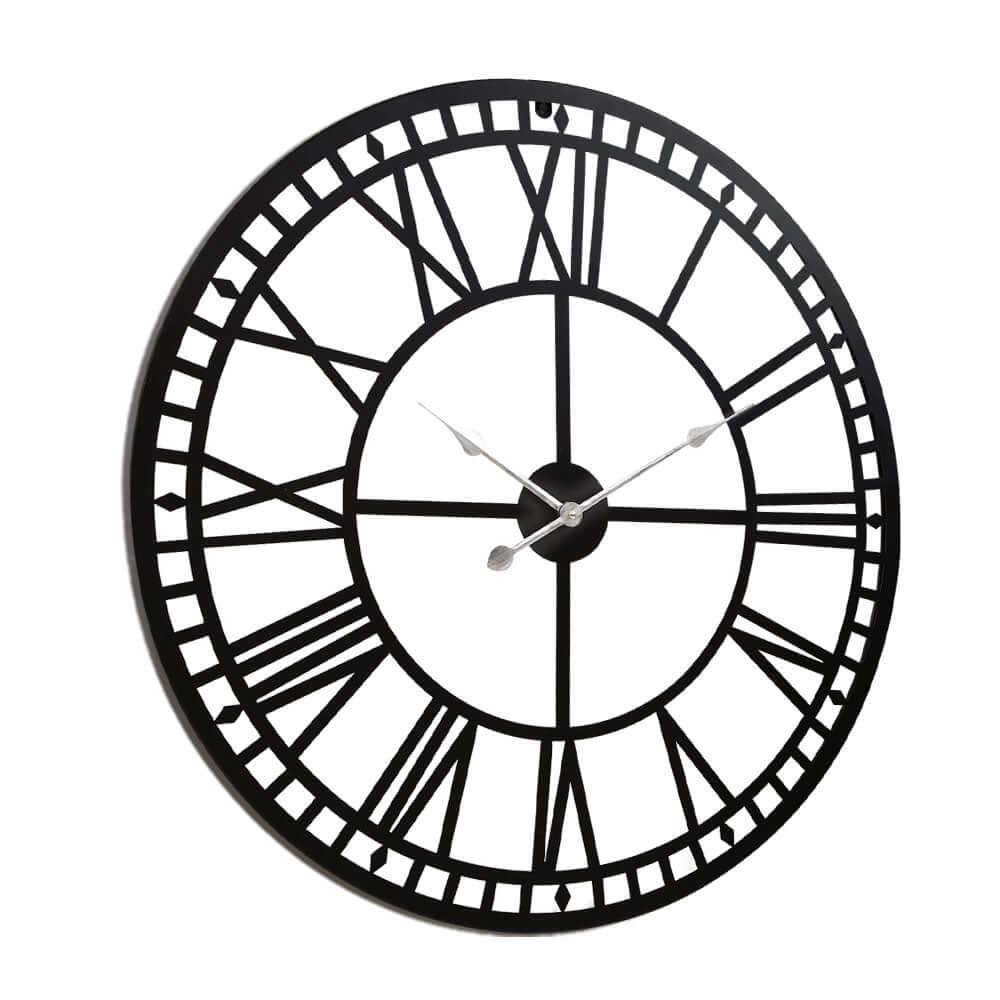 _label_, DSZ Product, feed-cond-new, feed-sl-free shipping, free-shipping, newArtiss 60Cm Wall Clock Large Roman Numerals Metal Black - Premium Home & Garden > Decor > Clocks from Artiss ! Shop Online Buy Now at S & D's Value Store Family Business Best Customer Service_label_, DSZ Product, feed-cond-new, feed-sl-free shipping, free-shipping, new