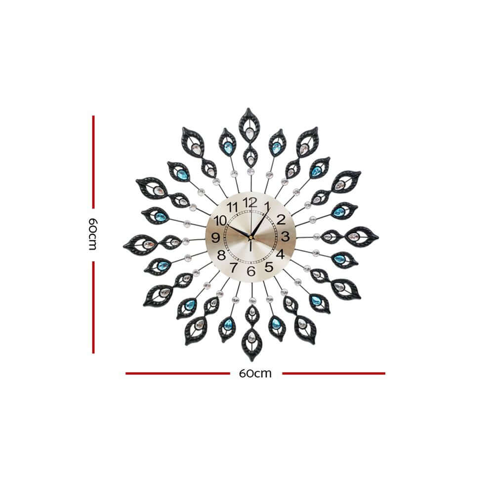 _label_, DSZ Product, feed-cond-new, feed-sl-free shipping, free-shipping, newArtiss 60Cm Wall Clock Large 3D Peacock Crystal Silver - Premium Home & Garden > Decor > Clocks from Unbranded ! Shop Online Buy Now at S & D's Value Store Family Business Best Customer Service_label_, DSZ Product, feed-cond-new, feed-sl-free shipping, free-shipping, new