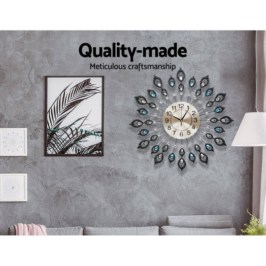 _label_, DSZ Product, feed-cond-new, feed-sl-free shipping, free-shipping, newArtiss 60Cm Wall Clock Large 3D Peacock Crystal Silver - Premium Home & Garden > Decor > Clocks from Unbranded ! Shop Online Buy Now at S & D's Value Store Family Business Best Customer Service_label_, DSZ Product, feed-cond-new, feed-sl-free shipping, free-shipping, new