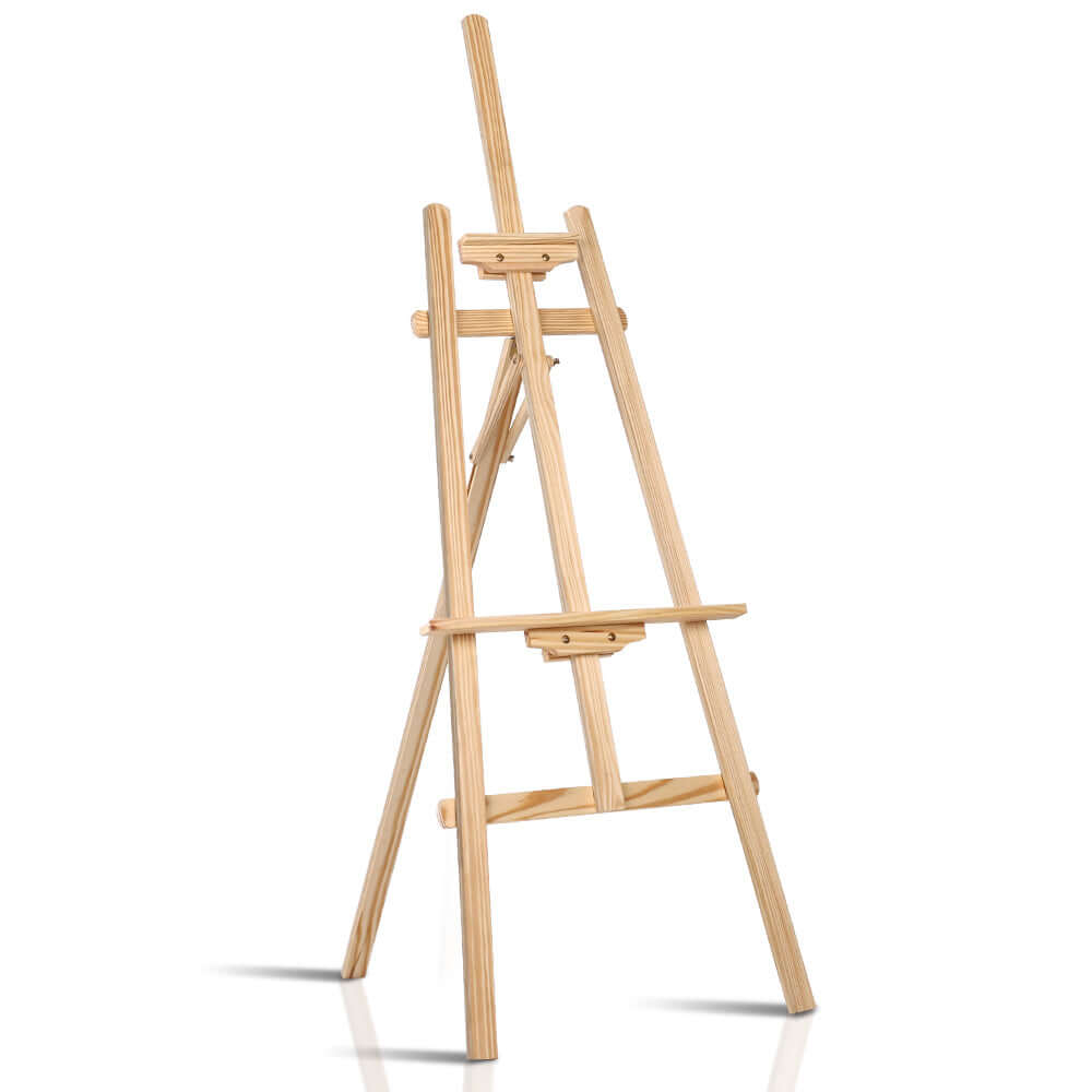 Artiss Floor Easel made of solid pine wood, 147cm tall, classic A-frame design for affordable DIY art projects.