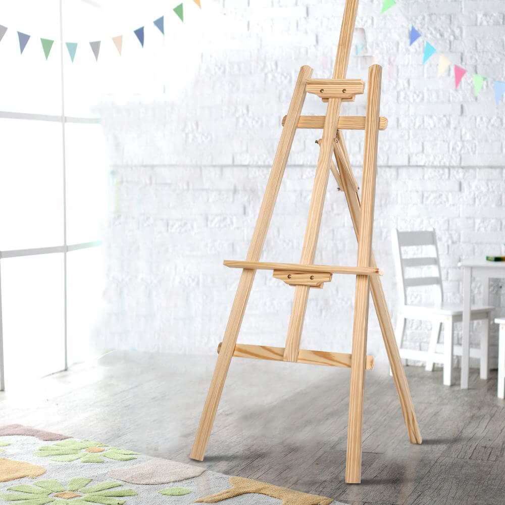 Affordable Artiss Pine Wood Painting Easel, 147cm tall with classic A-frame design for DIY artists.