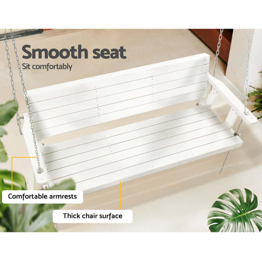 Gardeon outdoor porch swing chair with smooth seat, comfortable armrests, and thick surface for ultimate relaxation.