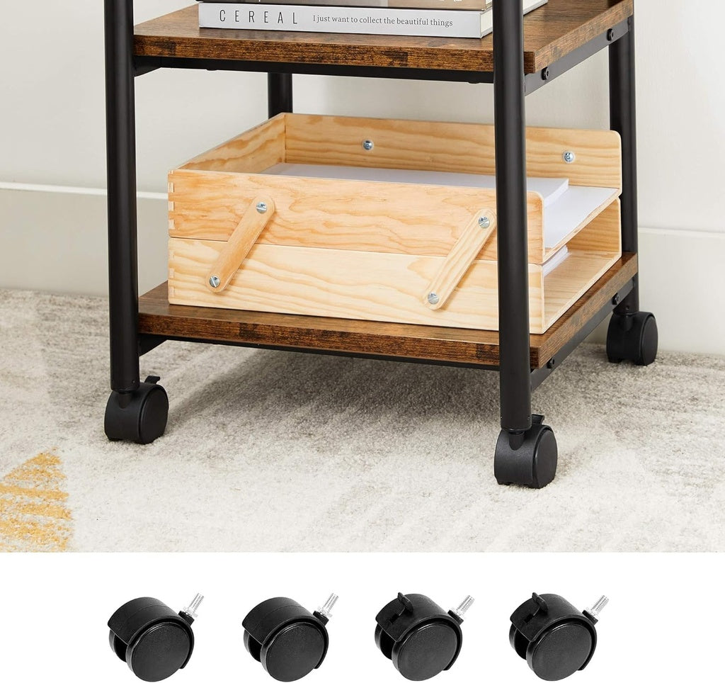 WeDropshipVASAGLE 3-Tier Machine Cart with Wheels and Adjustable Table Top Rustic Brown and Black - Premium Dinning & Kitchen > Carts & Trolleys from VASAGLE ! Shop Online Buy Now at S & D's Value Store Family Business Best Customer ServiceWeDropship