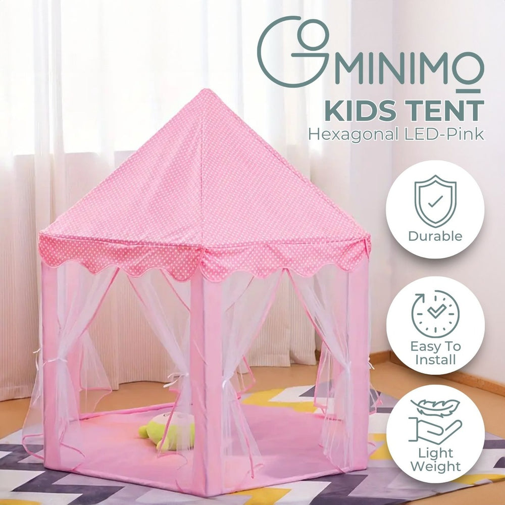 _label_, feed-cond-new, feed-sl-free shipping, new, WeDropshipGOMINIMO Kids Hexagonal Tent (Pink with LED Lights) - Premium Baby Toys & Activities > Baby Toys from GOMINIMO ! Shop Online Buy Now at S & D's Value Store Family Business Best Customer Service_label_, feed-cond-new, feed-sl-free shipping, new, WeDropship