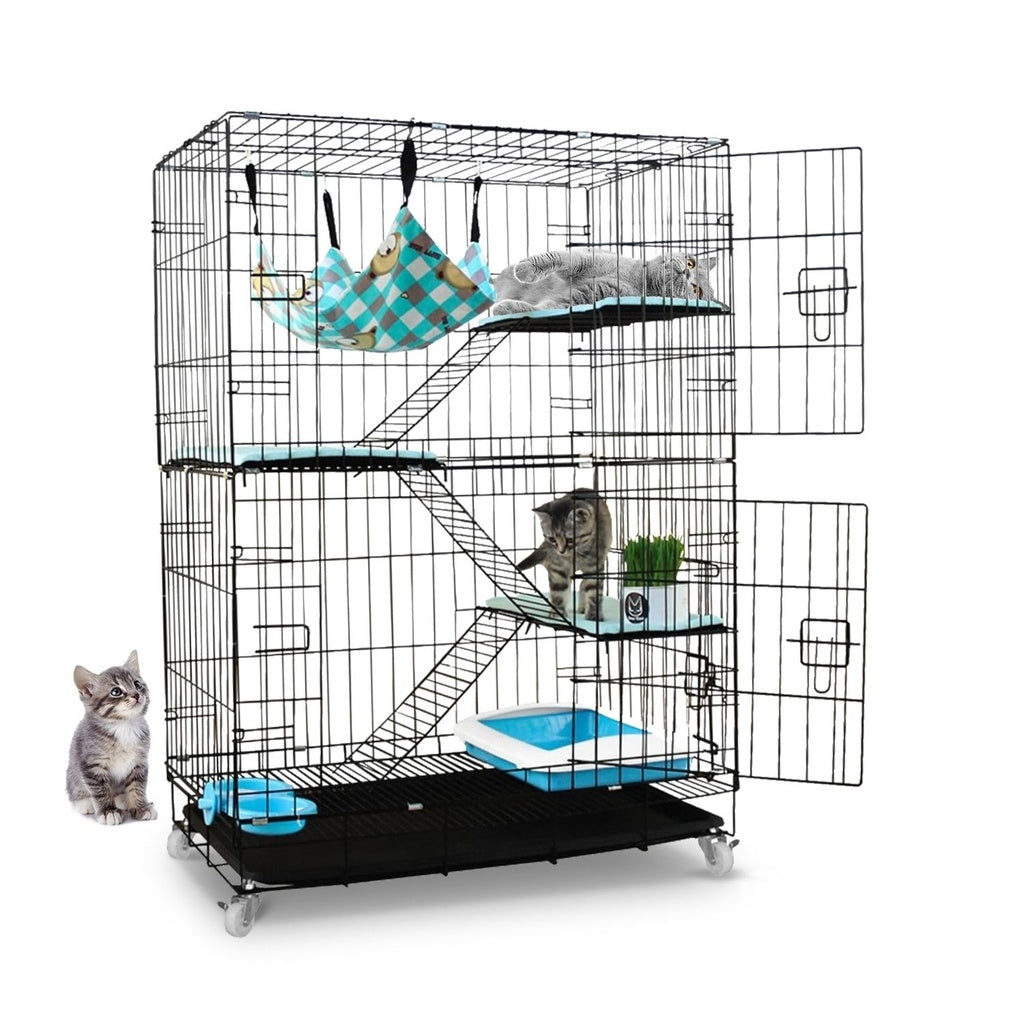 _label_, feed-cond-new, feed-sl-free shipping, new, WeDropshipFLOOFI Four-Level Pet Rabbit Bird Cage with Hammock (Black) - Premium Pets from FLOOFI ! Shop Online Buy Now at S & D's Value Store Family Business Best Customer Service_label_, feed-cond-new, feed-sl-free shipping, new, WeDropship