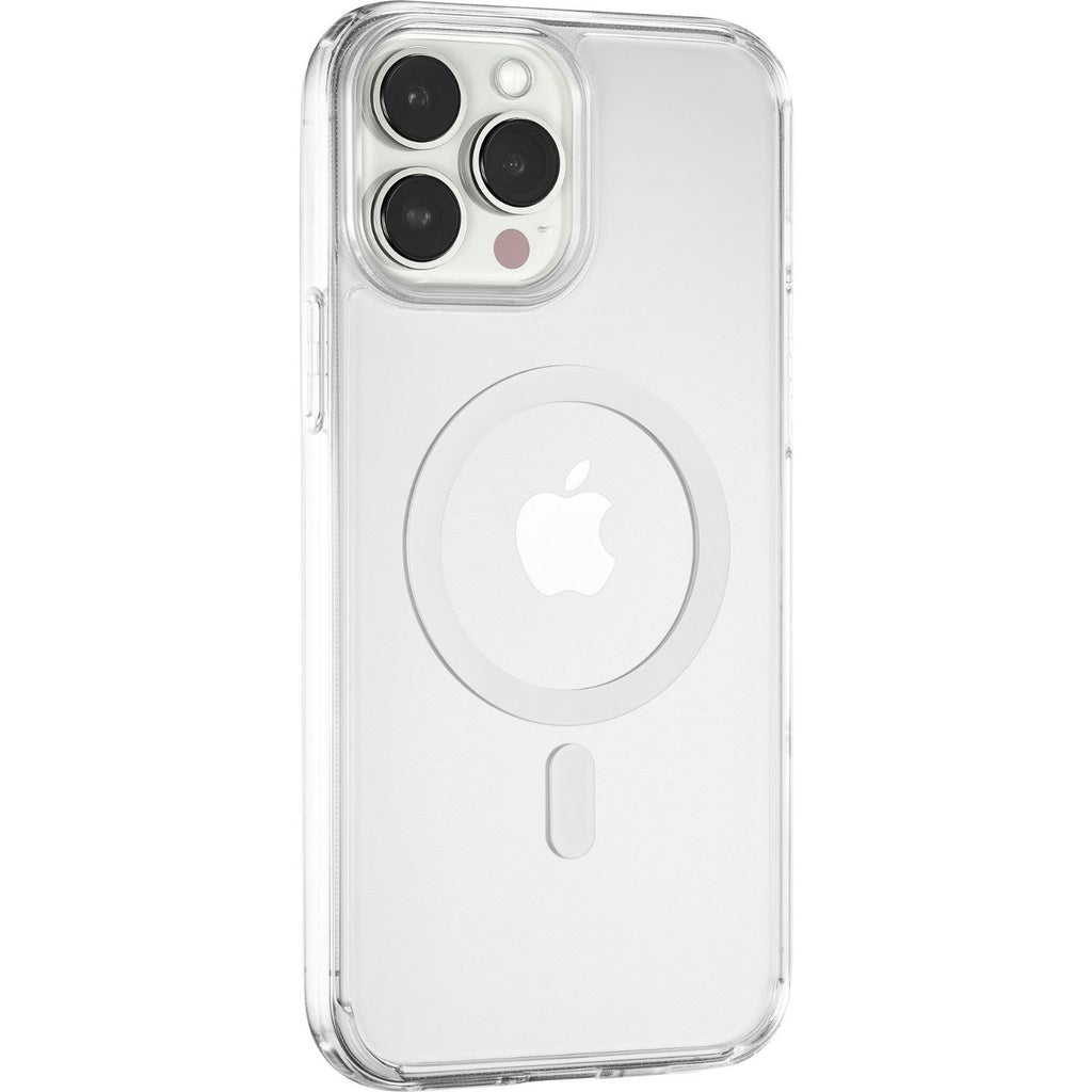 Transparent phone case showcasing an iPhone with clear MagSafe compatibility