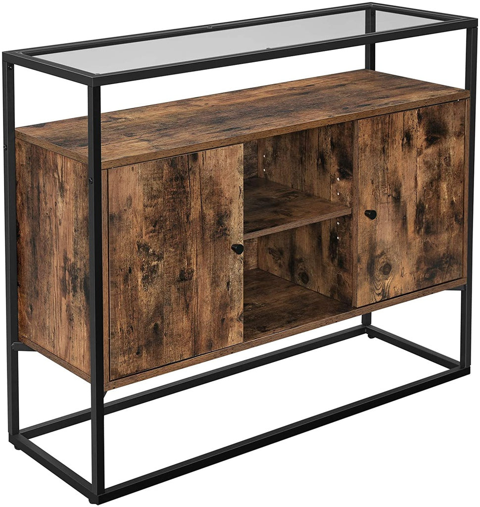 WeDropshipVASAGLE Sideboard with Glass Surface and Open Compartments - Premium Dinning & Kitchen > Bars & Bar Carts from VASAGLE ! Shop Online Buy Now at S & D's Value Store Family Business Best Customer ServiceWeDropship