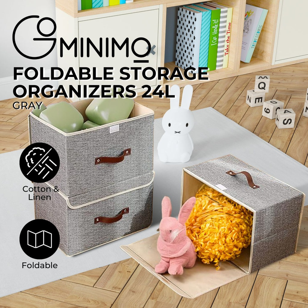 _label_, feed-cond-new, feed-sl-free shipping, new, WeDropshipGOMINIMO 3 Pack 24L Foldable Storage Organizers Gray - Premium Home Decor > Storage & Organisation from GOMINIMO ! Shop Online Buy Now at S & D's Value Store Family Business Best Customer Service_label_, feed-cond-new, feed-sl-free shipping, new, WeDropship