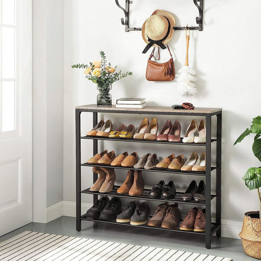 Affordable homewares shoe rack with quality design, providing value furniture for organized shoe storage in an entryway.