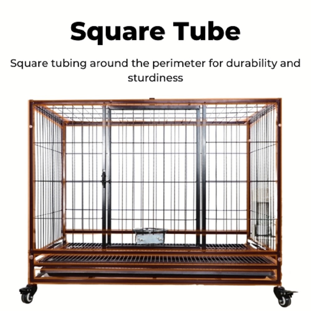 _label_, feed-cond-new, feed-sl-free shipping, new, WeDropshipFloofi Dog Cage 46" (with wheels) - Premium Dog > Crates, Pens & Gates from FLOOFI ! Shop Online Buy Now at S & D's Value Store Family Business Best Customer Service_label_, feed-cond-new, feed-sl-free shipping, new, WeDropship