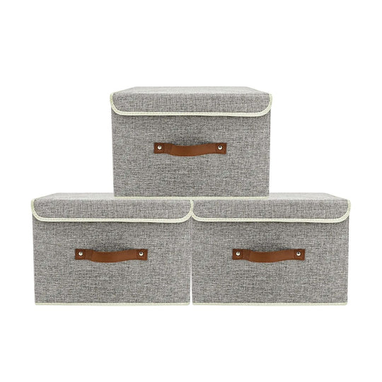 _label_, feed-cond-new, feed-sl-free shipping, new, WeDropshipGOMINIMO 3 Pack 24L Foldable Storage Organizers Gray - Premium Home Decor > Storage & Organisation from GOMINIMO ! Shop Online Buy Now at S & D's Value Store Family Business Best Customer Service_label_, feed-cond-new, feed-sl-free shipping, new, WeDropship