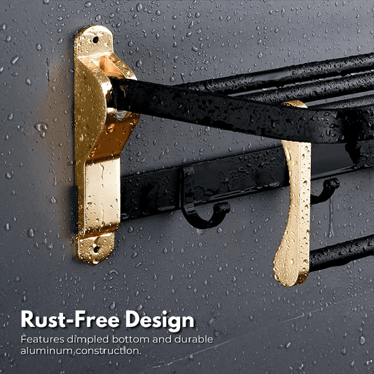 Black gold aluminum bathroom accessory with rust-free design for affordable, quality, and luxe DIY home decor.