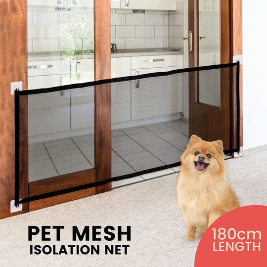 Pet mesh isolation net for indoor use, 180cm length, suitable for keeping pets contained in affordable home space.