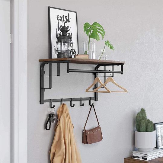 _label_, feed-cond-new, feed-sl-free shipping, new, WeDropshipVASAGLE Wall-Mounted Coat Rack with 5 Hooks - Premium Hallway > Coat Racks, Hall Trees & Umbrella Stands from VASAGLE ! Shop Online Buy Now at S & D's Value Store Family Business Best Customer Service_label_, feed-cond-new, feed-sl-free shipping, new, WeDropship