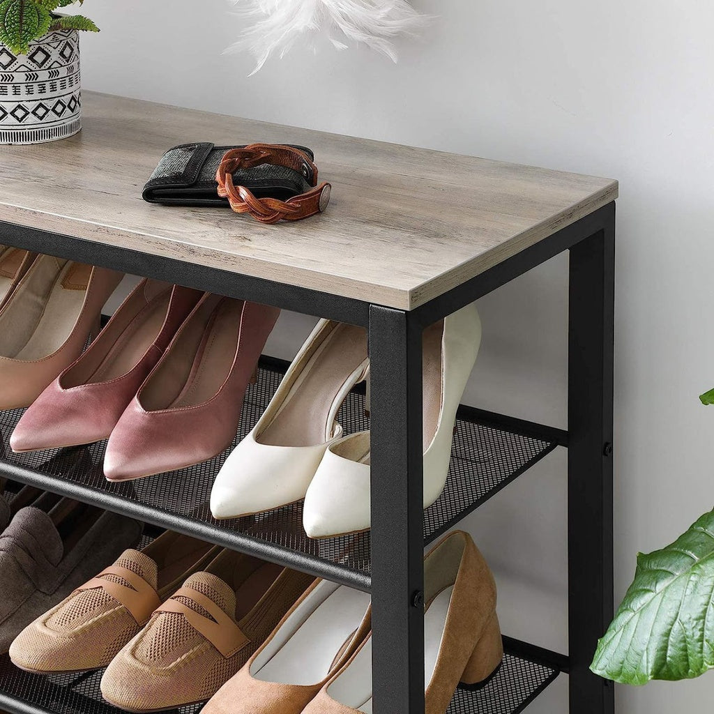 Affordable and quality homewares - value furniture shoe rack with high heels and casual shoes.