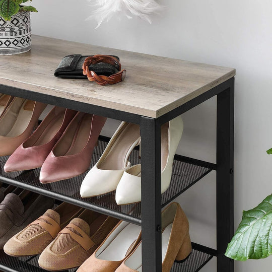 Affordable and quality homewares - value furniture shoe rack with high heels and casual shoes.