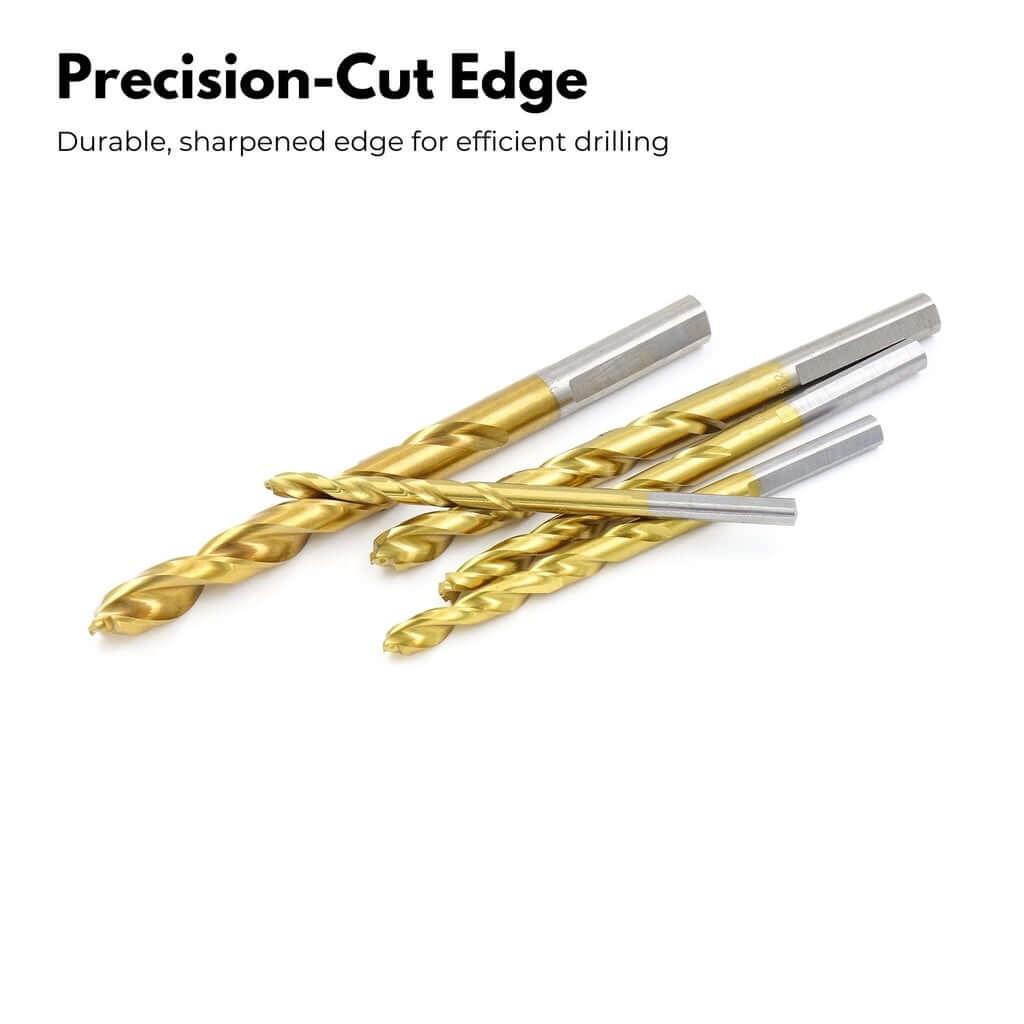 RYNOMATE drill bits with precision-cut edge, designed for durable and efficient DIY drilling tasks. Affordable quality set.