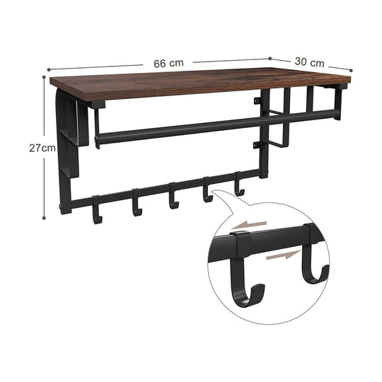 _label_, feed-cond-new, feed-sl-free shipping, new, WeDropshipVASAGLE Wall-Mounted Coat Rack with 5 Hooks - Premium Hallway > Coat Racks, Hall Trees & Umbrella Stands from VASAGLE ! Shop Online Buy Now at S & D's Value Store Family Business Best Customer Service_label_, feed-cond-new, feed-sl-free shipping, new, WeDropship