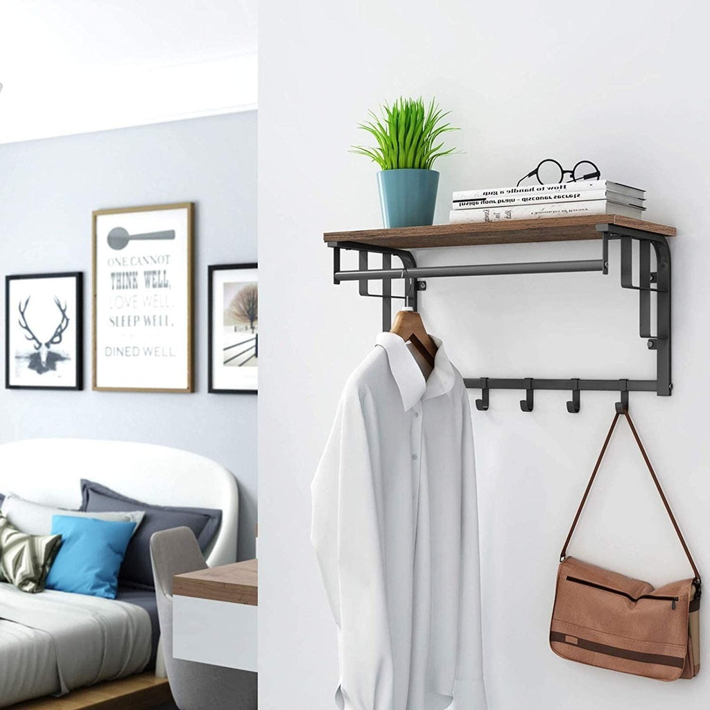 _label_, feed-cond-new, feed-sl-free shipping, new, WeDropshipVASAGLE Wall-Mounted Coat Rack with 5 Hooks - Premium Hallway > Coat Racks, Hall Trees & Umbrella Stands from VASAGLE ! Shop Online Buy Now at S & D's Value Store Family Business Best Customer Service_label_, feed-cond-new, feed-sl-free shipping, new, WeDropship