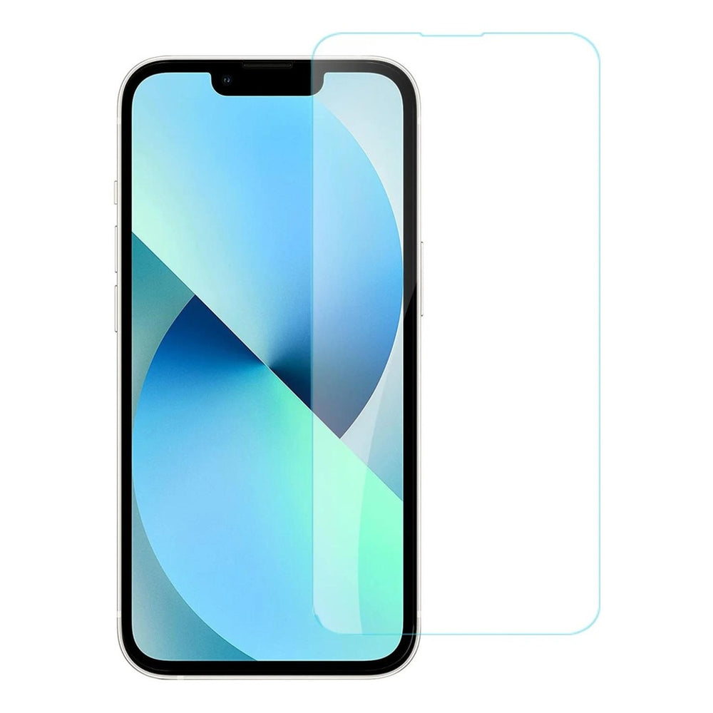 High-quality phone screen protector displayed alongside a smartphone with a vibrant blue and green background.