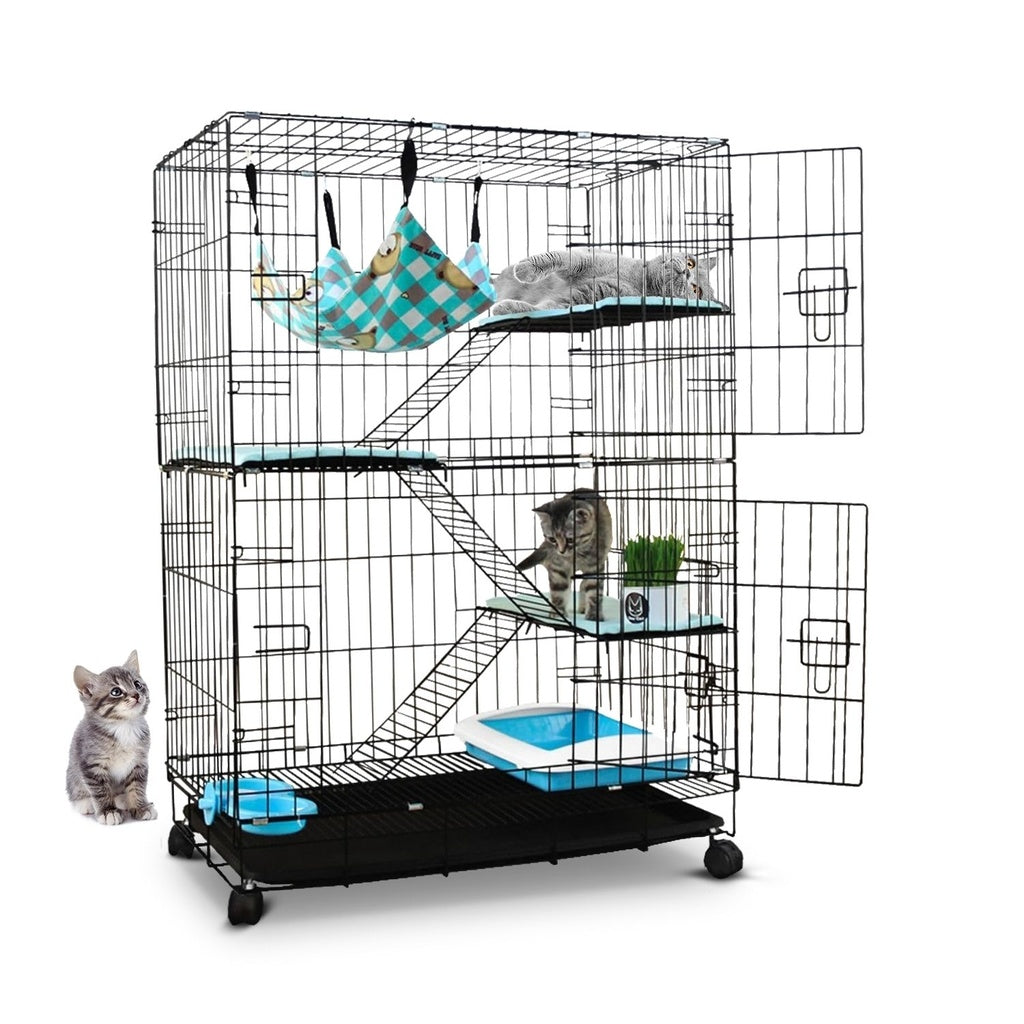 _label_, feed-cond-new, feed-sl-free shipping, new, WeDropshipFLOOFI Three-Level Pet Rabbit Bird Cage with Hammock (Black) - Premium Pets from FLOOFI ! Shop Online Buy Now at S & D's Value Store Family Business Best Customer Service_label_, feed-cond-new, feed-sl-free shipping, new, WeDropship