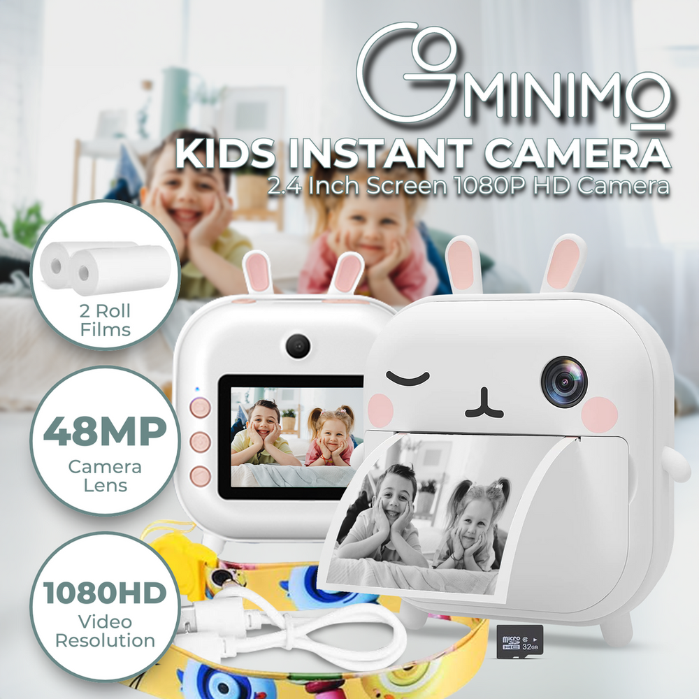 _label_, feed-cond-new, feed-sl-free shipping, new, WeDropshipGOMINIMO Instant Print Camera for Kids with Print Paper and 32GB TF Card (Rabbit) GO-IPC-103-YMS - Premium Cameras > Digital Cameras from GOMINIMO ! Shop Online Buy Now at S & D's Value Store Family Business Best Customer Service_label_, feed-cond-new, feed-sl-free shipping, new, WeDropship