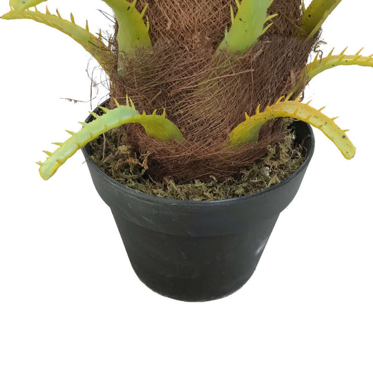 Base of 80cm Artificial Phoenix Palm in black pot, showcasing premium quality stems and lush foliage, ideal for DIY decor.