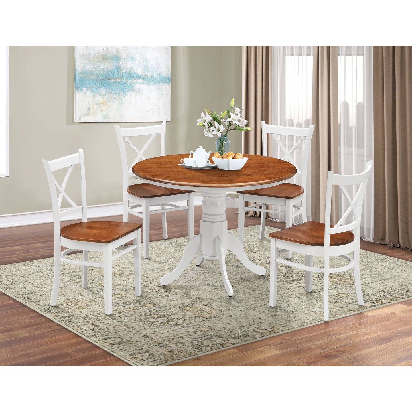 feed-availability-in_stock, feed-cond-new, feed-sl-DSZ Freight PayableLupin Dining Chair Set of 4 Crossback Solid Rubber Wood Furniture - White Oak - Premium Furniture > Dining from S & D's Value Store - Just $515! Shop now at S & D's Value Store